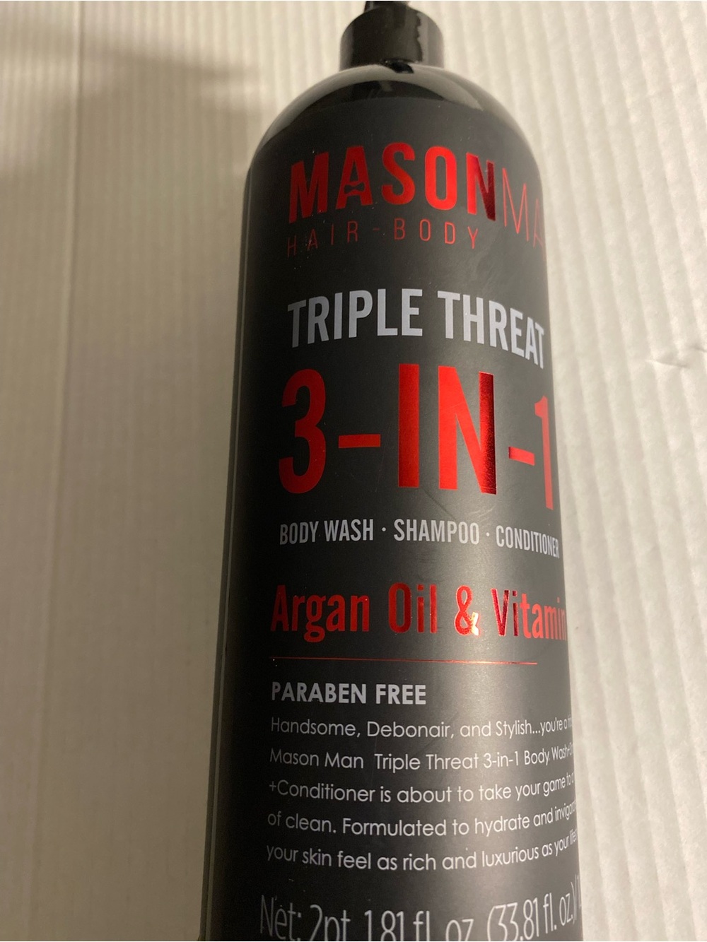 Mason Triple Threat 3-in-1 Hair & Body Wash - Black and Red